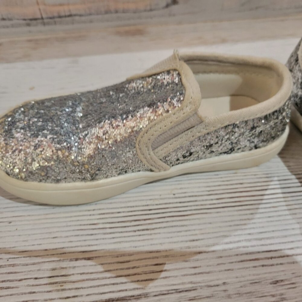 Silver Carter's Slip-on Sneakers - Toddler Size 8 - Picture 3 of 4